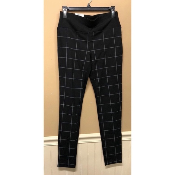 Inc international concepts Black Window Pane Print Skinny Leg Pants Size 6 NWT - Picture 1 of 5